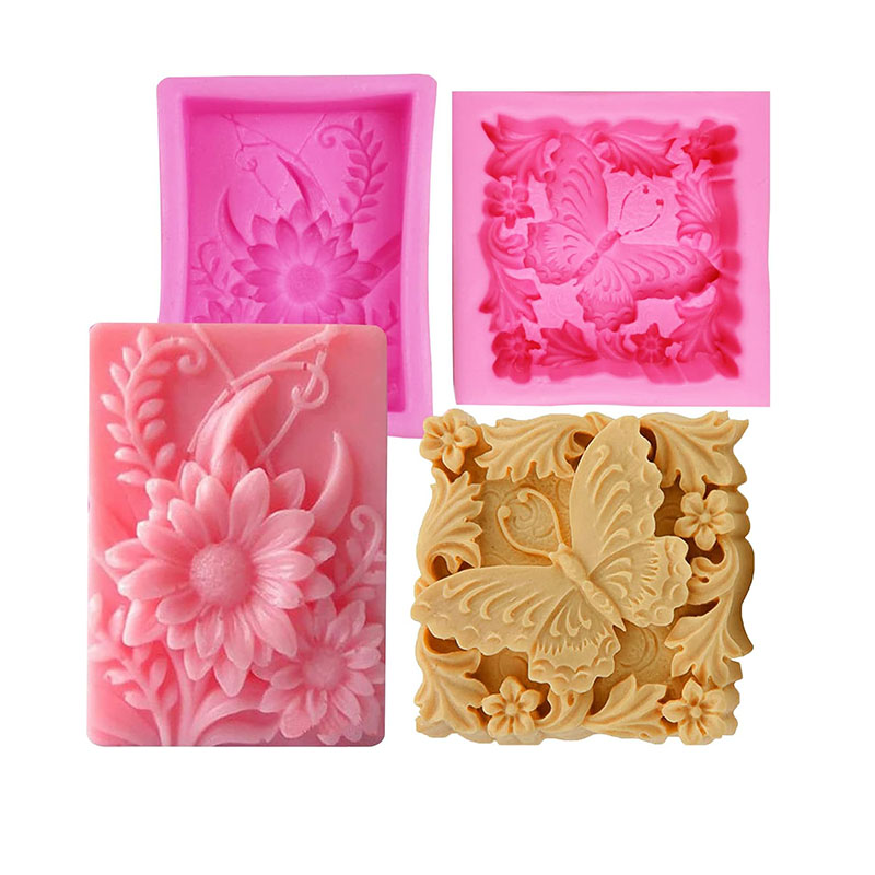 Candle Making Bath - Molde de Silicone 3D Borboleta Flor