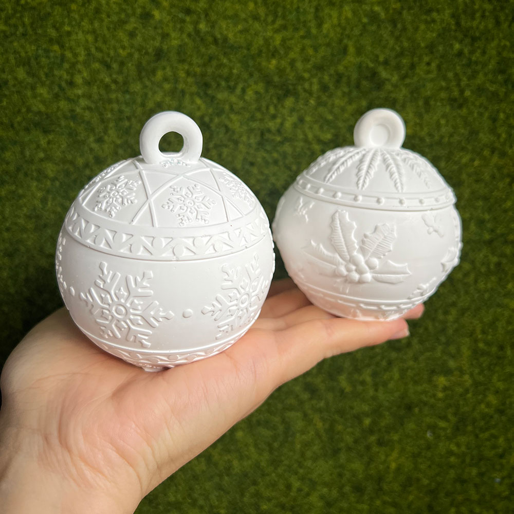 Kraft Box Candle - Natal bola redonda vela jar molde
