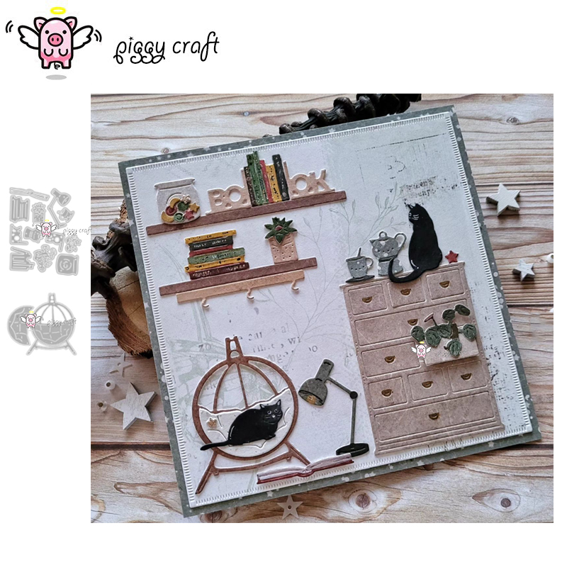 Kraft Box Candle - Piggy artesanato corte de metal dados