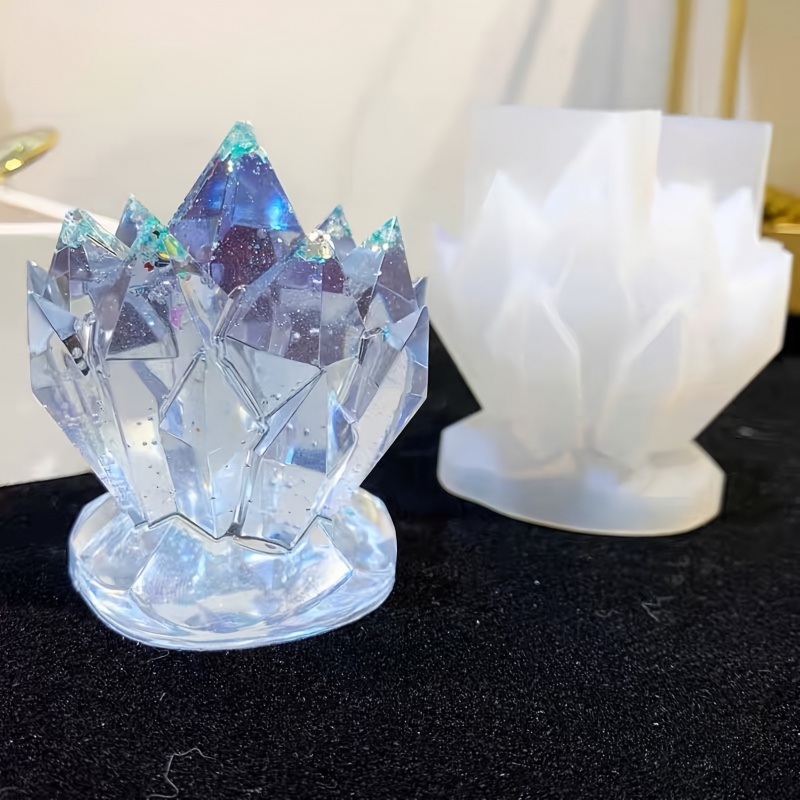 Candle Making Moulds - 1pccristal cluster decorativo molde de silicone