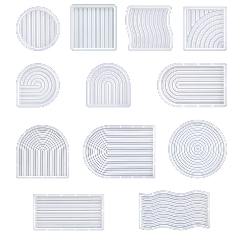Candle Making Moulds - Diy listrado onda bandeja molde para