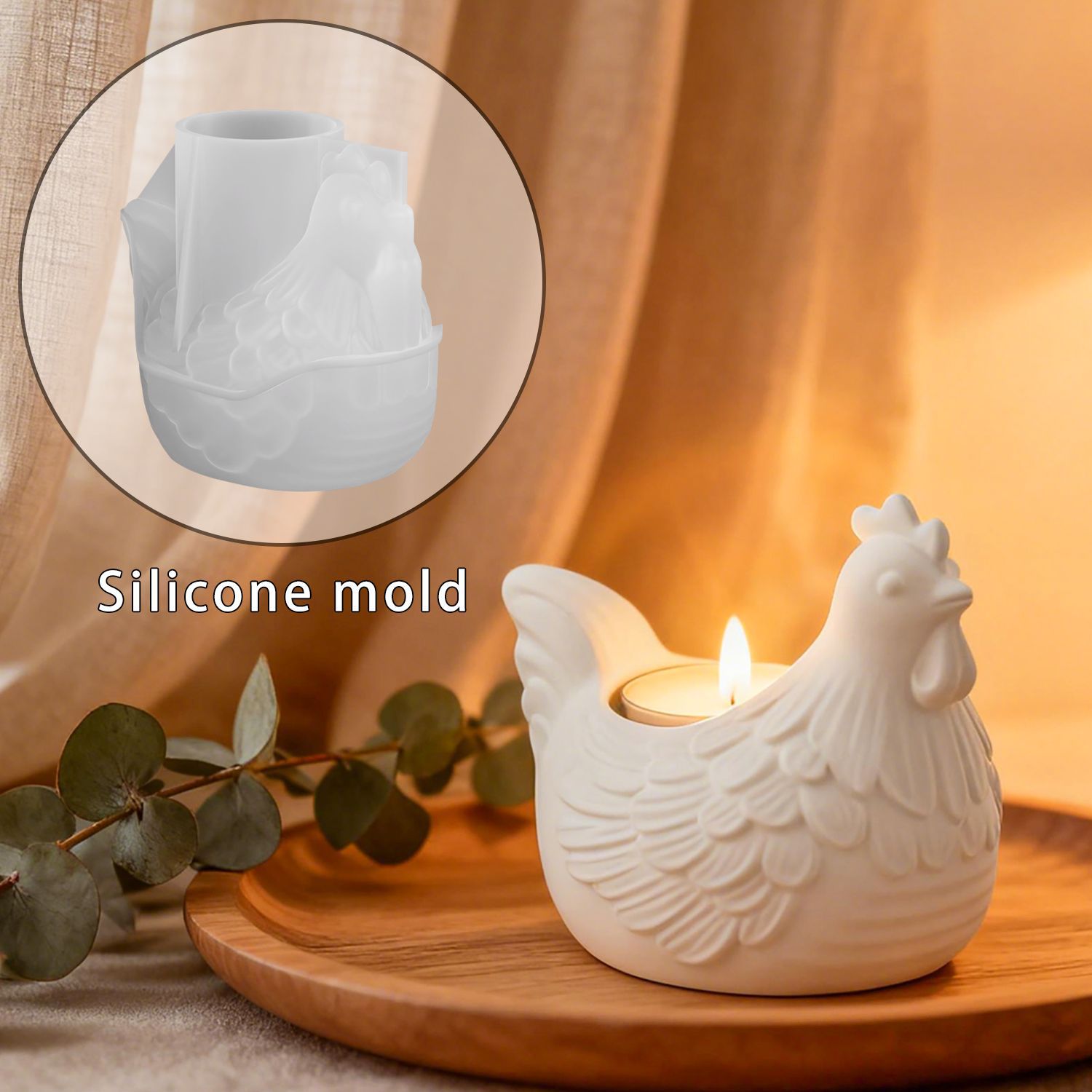 Candle Making Moulds - Diy 3d pequeno frango castiçal resina