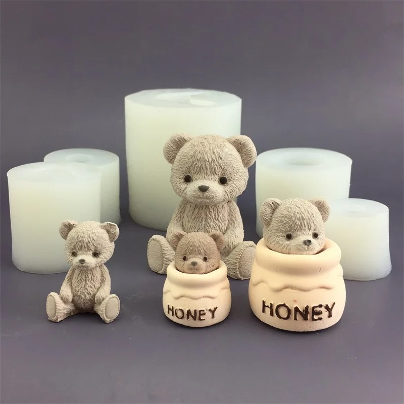 Candle Making Activity - Molde de Silicone Urso Fofo para