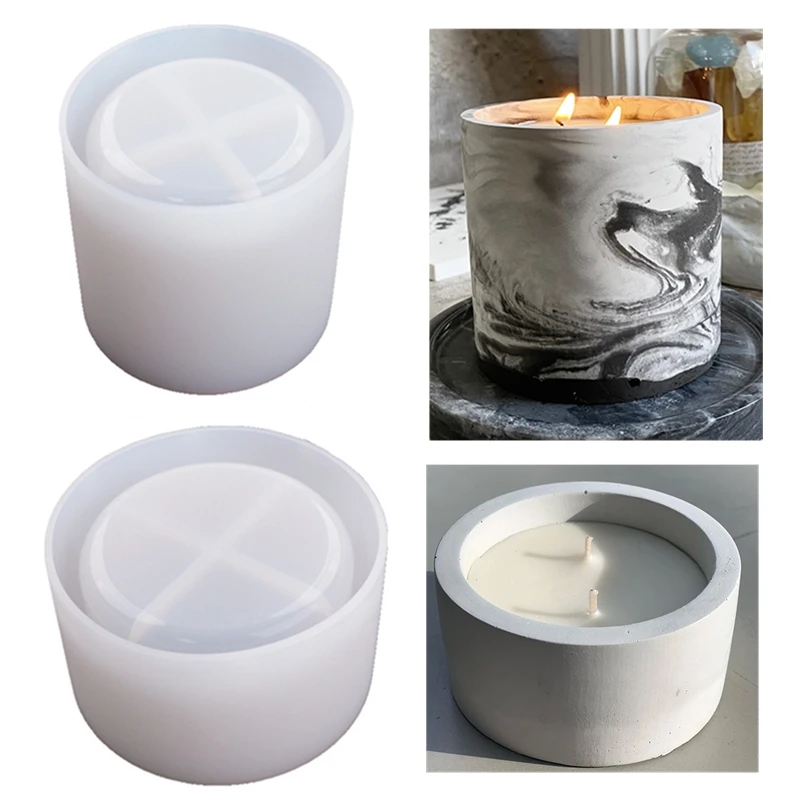 Kraft Box Candle - Moldes redondos de cimento e concreto,