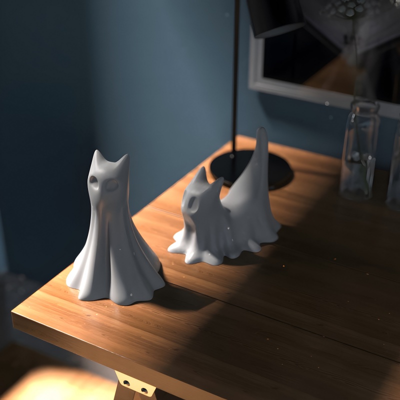 Gato fantasma halloween deskto - Candle Making Moulds avaliação e preço