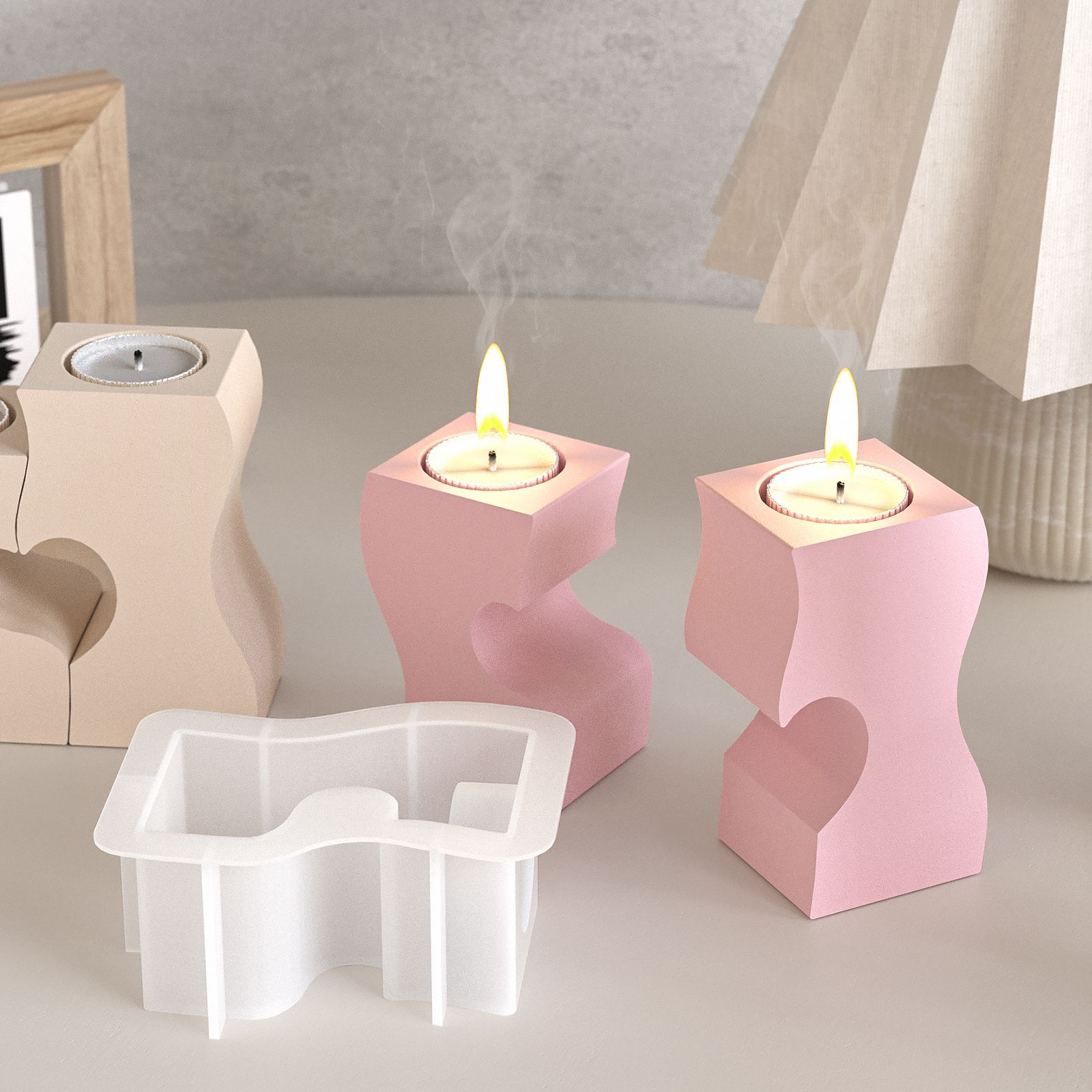 S coração castiçal moldes de s - Candle Making Moulds avaliação e preço