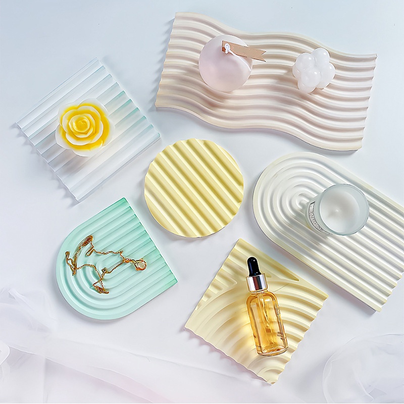 Diy listrado onda bandeja mold - Candle Making Moulds avaliação e preço
