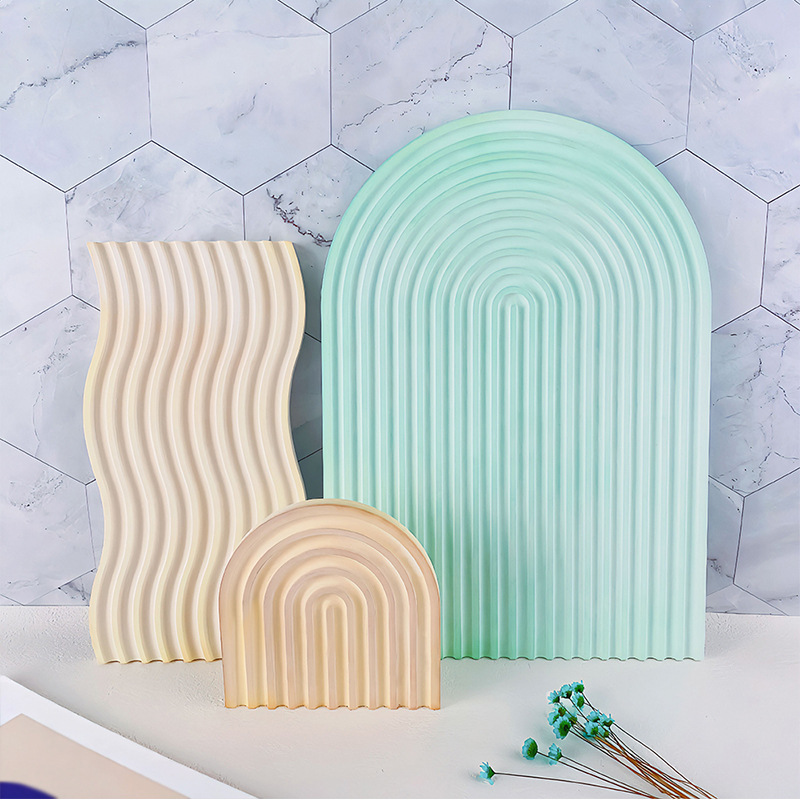 Diy listrado onda bandeja mold - Candle Making Moulds avaliação e preço
