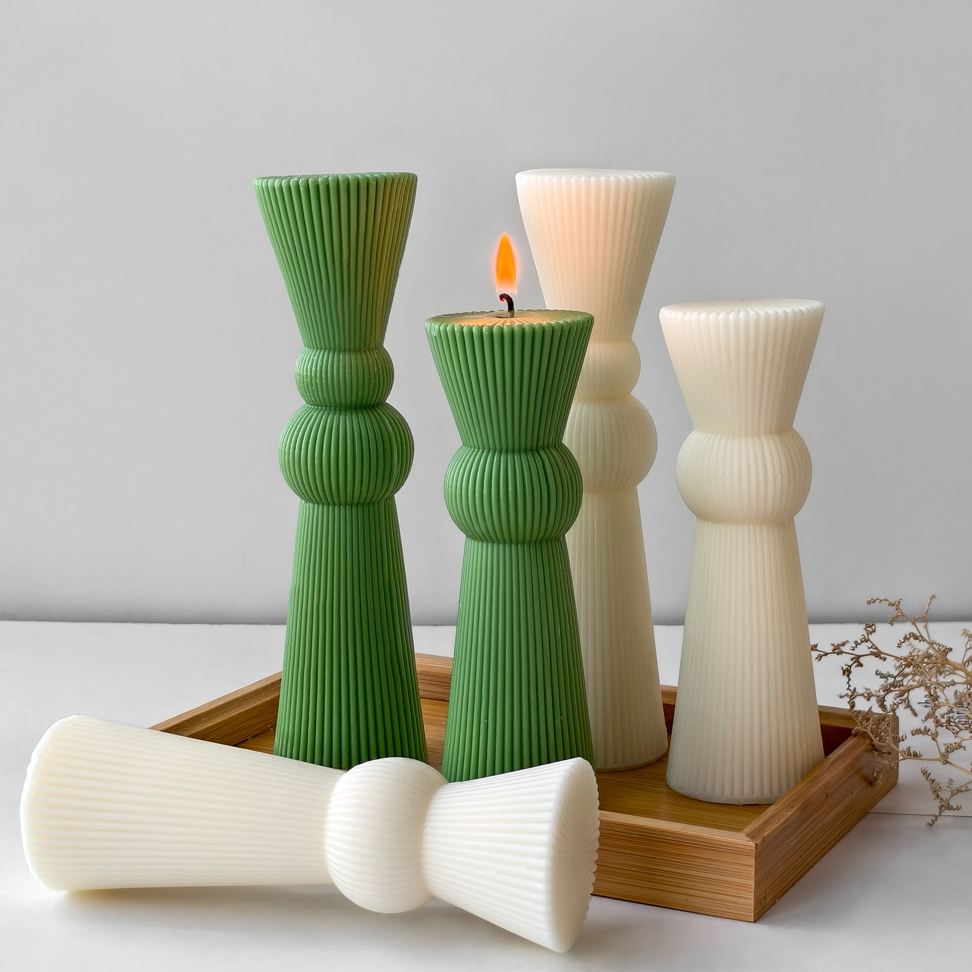Diy haste longa listrado pilar - Candle Making Activity avaliação e preço